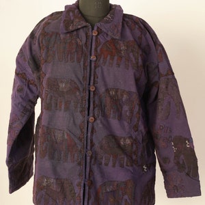 XXL Size Organic Animal Print Fiber Vintage Kantha Jackets Specially For Winters Bohemian Handmade Jacket Vintage Unisex Cute Jacket