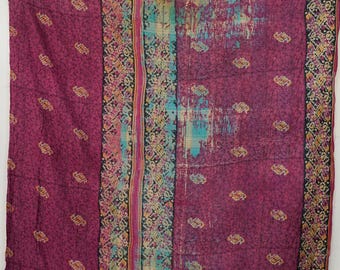 Vintage Kantha Coverlet | Hand-Quilted Indian Textile