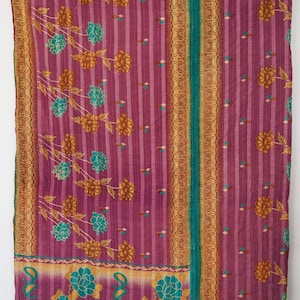 Premium, Cotton Kantha Quilt, Vintage Kantha Quilt, Kantha Bedspread