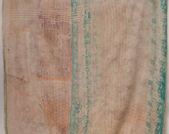 Atemberaubende Kantha-Steppdecke aus Baumwolle, Kantha-Tagesdecke, 152,4 x 228,6 cm, indische Kantha-Steppdecke aus Baumwolle, Vintage-Kantha-Steppdecke