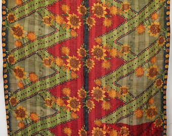 Colcha Kantha vintage indiana em algodão, manta reversível feita à mão, estilo boho.