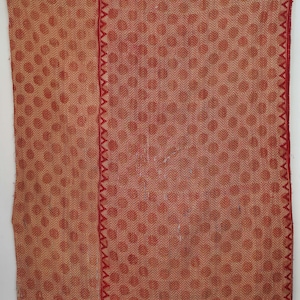 Vintage Cotton Kantha Quilt: Handmade Indian Bedspread