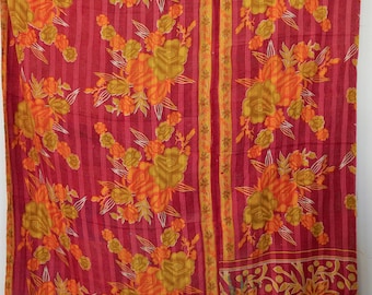 Colcha Kantha Vintage Exclusiva, Feita à Mão em Algodão, Estilo Boho, Manta Indiana