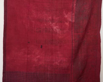 Indian Vintage Kantha Quilt Handmade Cotton Blanket Reversible Patchwork Throw