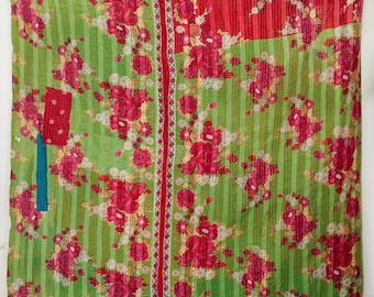 Kantha Quilt Vintage Handmade Indian Cotton Throw – Sustainable Home Decor