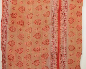 Traditional Indian Vintage Kantha Quilt – Hand Stitched Cotton Bedding