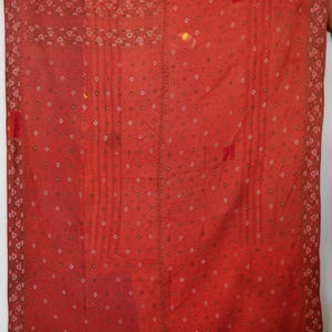 Couette indienne vintage en coton kantha 60 x 90 : couvre-lit cousu main