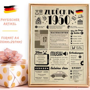 Vintage DEUTSCHES Geburtstagskarte 75. Geburtstagsdekoration 75. Geschenke 75 Geburtstag Frau Mann – Geburtstagsgeschenk 1950 Frauen Männer