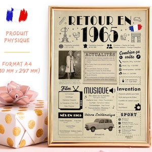vintage Carte d'anniversaire 60 Ans Femme Homme - Idée Cadeau 60 Ans - Decoration Anniversaire 60 Ans 1965 - Maman, Papa, Amie, Mariage