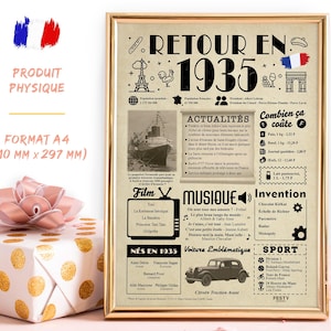 Carte Anniversaire 90 Ans Femme Homme - Idée Cadeau 90 Ans Femme Homme - Decoration Anniversaire 90 Ans 1935 - Maman, Papa, Amie, Mariage