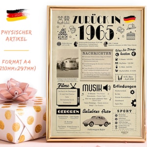 Vintage DEUTSCHES Geburtstagskarte 60. Geburtstagsdekoration 60. Geschenke 60 Geburtstag Frau Mann – Geburtstagsgeschenk 1965 Frauen Männer