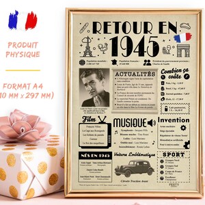 Carte Anniversaire 80 Ans Femme Homme - Idée Cadeau 80 Ans Femme Homme - Decoration Anniversaire 80 Ans 1945 - Maman, Papa, Amie, Mariage
