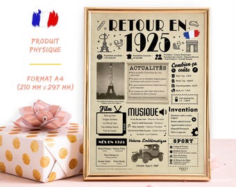 Carte Anniversaire 100 ans Femme Homme - Idée Cadeau 100 ans Femme Homme - Decoration Anniversaire 100 ans Femme Homme 1925 - Maman, Papa, Amie, Mariage