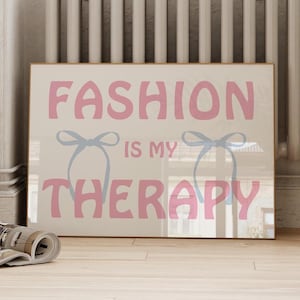 Fashion Pastel Pink and Baby Blue Wall Art Cute Coquette Bow Bedroom Trendy Retro Prints Digital Download Girls Room Decor College Dorm Art