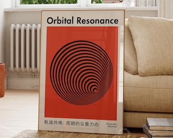 PHYSICAL PRINT – Retro Psychedelic 70s Wall Art, Orbital Resonance, Typography Print, Trendy Wall Art, Aesthetic Vintage Poster