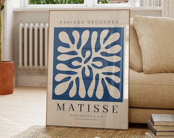 Blue Matisse Exhibition Poster: Abstract Henri Matisse Art (Digital Download)