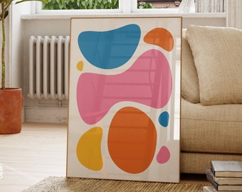 Geometric Abstract Art Print: Mid Century Modern Living Room Decor (Digital Download)