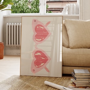 Trendy Retro Wall Art Pastel Print 70s Aesthetic Trendy Holographic Y2k Room Decor Aesthetic Bar Cart Wall Art Preppy Gallery Wall Art