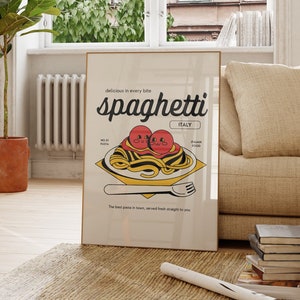Retro Spaghetti Print: Italian Kitchen Decor (Digital Download)