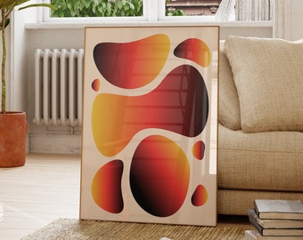 Orange Gradient Print: Trendy Mid-Century Modern Wall Art (Digital Download)
