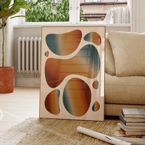 Organic Shapes Mid Century Modern Poster, Abstract Exhibition Poster, Retro Home Decor, Bauhaus Geometric Wall Decor, Gallery Wall Art