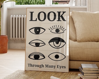 LOOK Psychedelic 70s Poster: Trippy Retro Wall Art (Digital Download