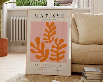 Matisse Poster Printable Orange Pink Matisse Print Pink Orange Gallery Wall Art Pink Decor Digital Download Piece Wall Art Papiers Découpés