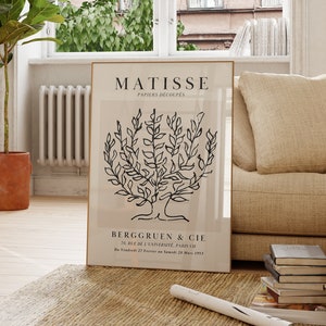 Henri Matisse Exhibition Poster Matisse Print Download Famous Vintage Gallery Wall Art Print Bedroom Living Room Art Beige Boho Art Print