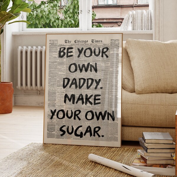 Newspaper Print Wall Art: Retro Headline Poster (Digital Download)