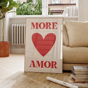 More Amor Love Quote Modern Eclectic Home Decor Maximalist Poster Large Size Poster More Amor Por Favor Wall Art Printable Art Vivid Colors