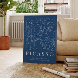 Galeria de arte de parede azul marinho de Picasso Arte de parede Pablo Picasso Impressão Blue Prints Arte de parede abstrata Pôster de Picasso Download digital Exposição