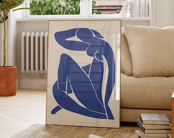Matisse Poster Henri Matisse Nu Blue Exhibition Poster Woman Body Line Mordern Gift Idea Female Art Minimalist Wall Art Modern Room Decor