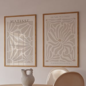 Neutral Print Set of 2 Light Naturals Vintage Aesthetic Set Digital Download Printable Matisse Print Set Matisse Poster Neutral Wall Art
