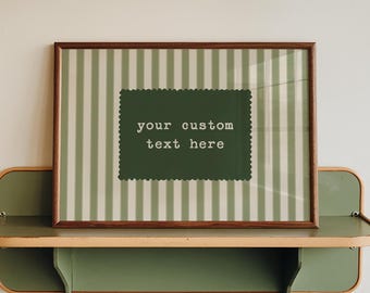 Personalized Quote Print: Custom Text Poster, Trendy Wall Decor (Digital Download, Horizontal)