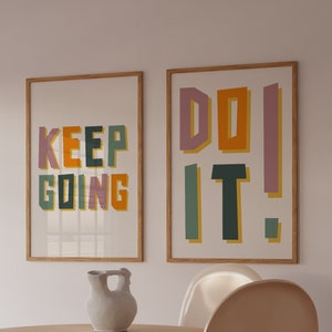 Retro Quote Wall Print Cute Quote Prints Set Motivational Retro Print Digital Download Positive Affirmations Print Retro Wall Decor