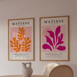 Matisse 2er Set Matisse Druck Minimal Wohnzimmer Dekor Retro Ästhetisch Dänisch Pastell Poster Digitale Kunst Download Botanische Matisse