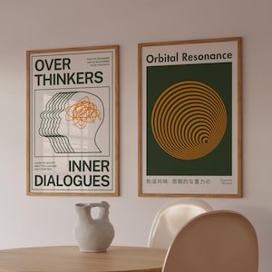 Olive Green Set of 2 Prints, Green Retro Trendy Wall Art, Printable Posters, Preppy Room Decor, Fun Beige Apartment Aesthetic Digital Prints
