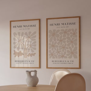 Matisse Prints Set Beige Prints Ausstellungsplakat Wohnzimmer Wandkunst Neutral Prints Boho Prints Neutrale Wandkunst Matisse Digital Prints