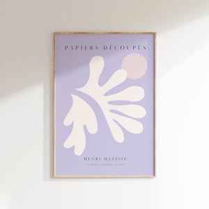 Henri Matisse Poster, Papiers Decoupes, Berggruen & Cie, Cut-Outs Art Print, Exhibition Poster, Vintage Matisse Wall Art, Danish Pastel