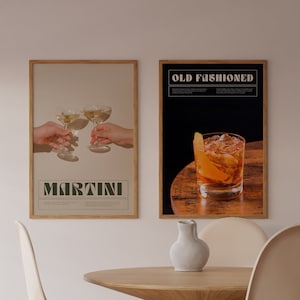 Martini Print, Digital Vintage Food&Drink Poster, Martini Wall Art, Bar Decor, Retro Printable Poster, Dirty Martini Poster, Cocktail Print