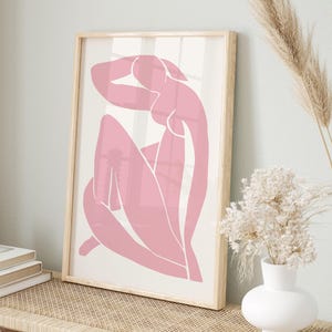 Pink Henri Matisse Print, Aesthetic Matisse Poster for Modern Gallery Exhibition Art, Danish Pastel Pink Wall Decor, Printable Wall Art