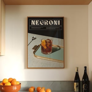 Retro Negroni Cocktail Print