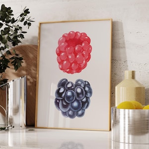 Vintage Kitchen Art, Fruit Print, Watercolor Food Prints, Kitchen Printable Wall Art, Modern Farmhouse Kitchen Print, Dining Room Wall Art