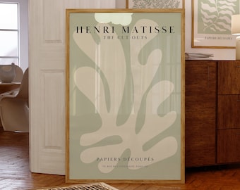 Salie groene Matisse print digitale DOWNLOAD moderne Henri Matisse tentoonstelling poster vintage eclectische afdrukbare muur kunst Matisse uitgesneden