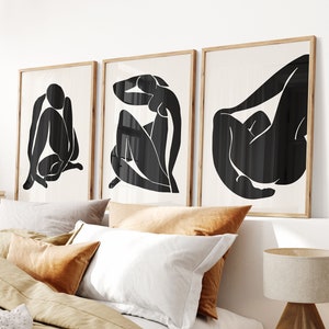 Black Henri Matisse Print Set Matisse Wall Art Matisse Exhibition Poster Famous Gallery Wall Art Print Beige Boho Art Print Neutral Prints