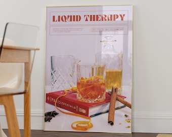 Retro Cocktail Recipe Print: Vintage Bar Cart Decor (Digital Download)