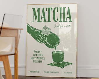 Matcha Tea Print: Vintage Japanese Beverage Poster, Kitchen Decor (Digital Download)