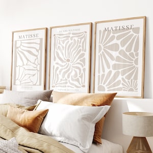 Conjunto de impresión neutra de 3 DESCARGA DIGITAL 3 piezas de arte de pared Neutral Beige Gallery Wall Set Carteles estéticos Neutral Wall Art Matisse Print Set