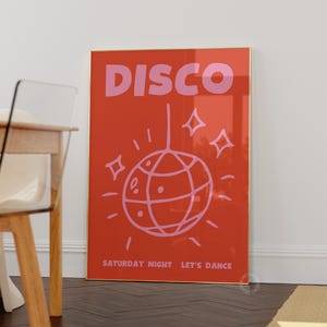 Disco Ball Print: Pastel Pink Maximalist Decor (Digital Download)
