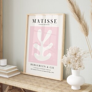 Blush Pink Matisse Print Digital Download Pastel Wall Decor Henri Matisse Exhibition Poster Matisse Pink Print Leaf Poster Modern Art Print